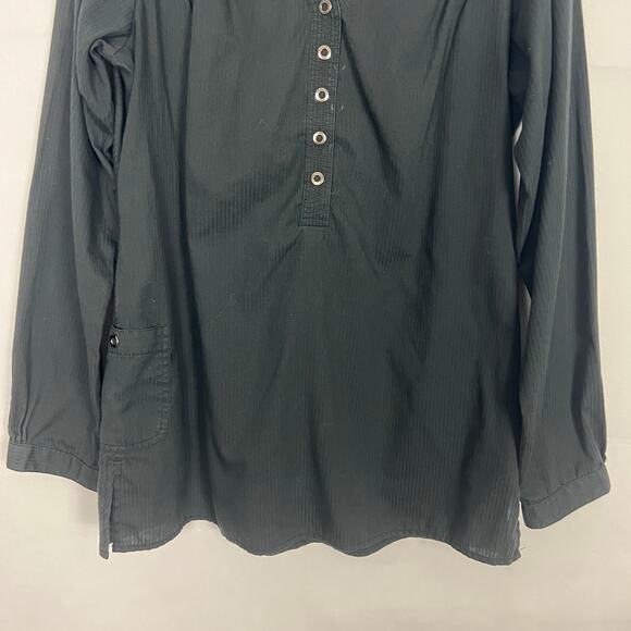 The North Face 1/2 Button Long Sleeve Black Top Size Large - Picture 4 of 13